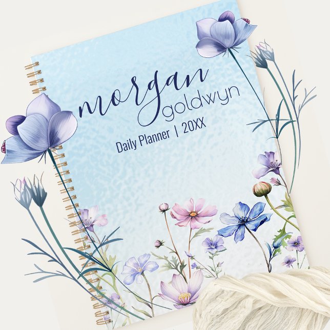 Agenda Dia Personalizado do Nome de Borda Floral bonito (Criador carregado)