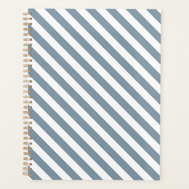 Agenda Diagonal blue and white stripes pattern (Frente)