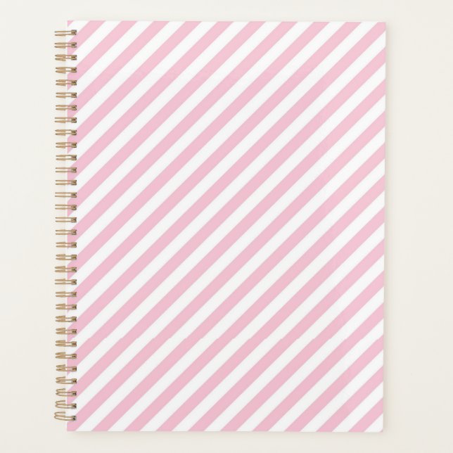Agenda Diagonal white and pink stripes pattern (Frente)