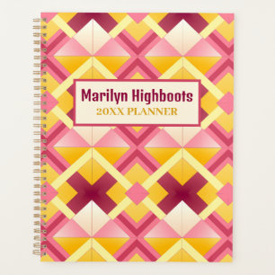 Agenda Diamantes rosa e amarelo