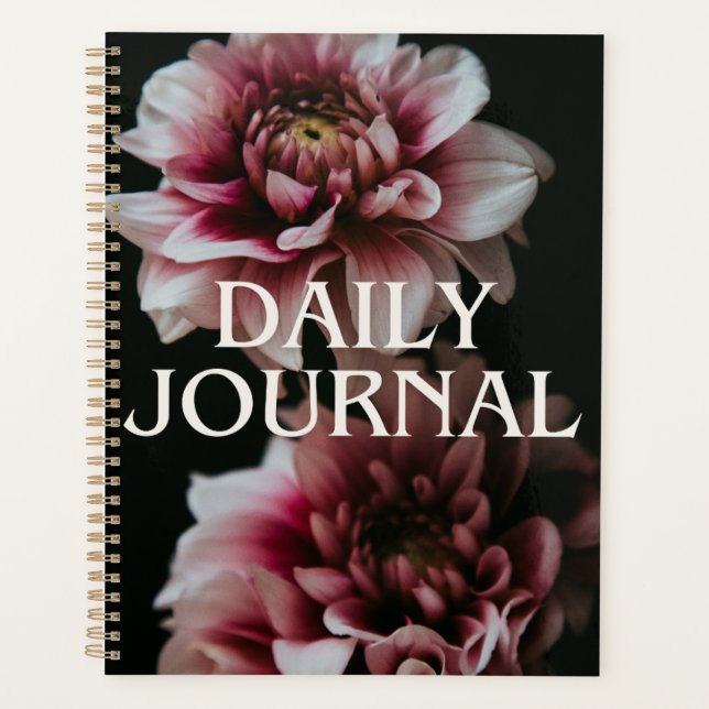 Agenda Diário Botânico Rosa Profundo Sofisticado (Frente)