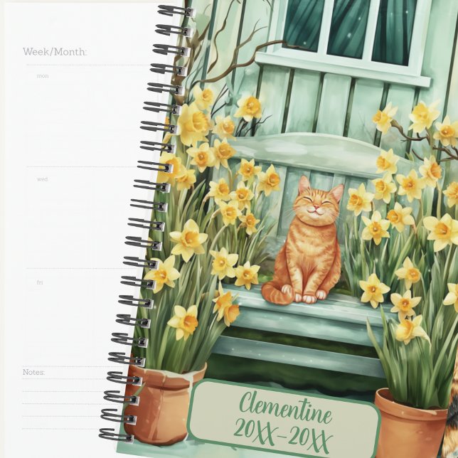 Agenda Diário de Agendamento de Gato Laranja Sem Data (Criador carregado)