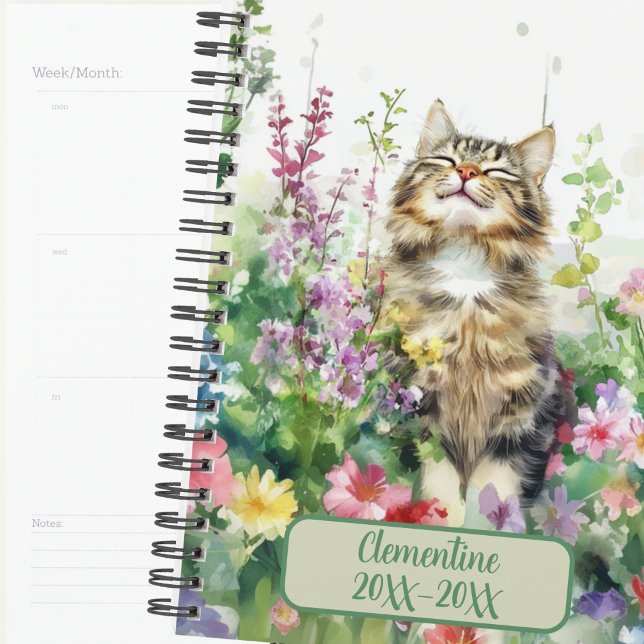 Agenda Diário de Agendamento de Gato Listrado Sem Data  (Criador carregado)