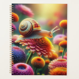 Agenda Diário de caracol com flores