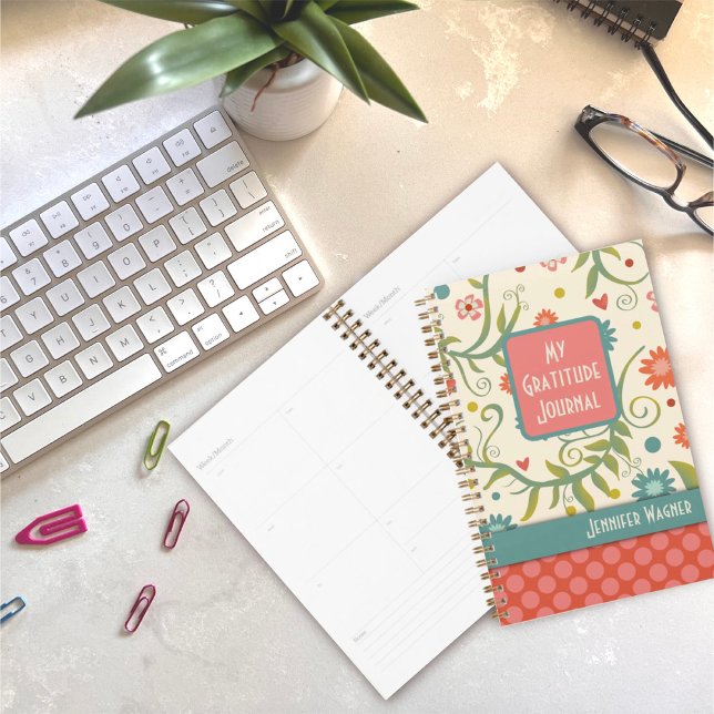 Agenda Diário de Gratidão Floral Dragonfly bonito (Criador carregado)