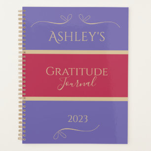 Agenda Diário de Gratidão Moderna Dourada Lilac Personali