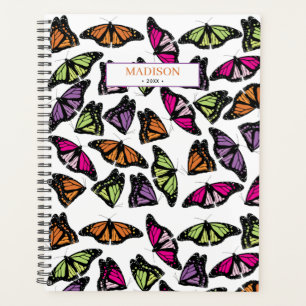 Agenda Diário de Padrão Decorativo das Borboletas Colorid