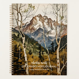 Agenda Diário do Colorado Fourteener Mountain Art CO 14