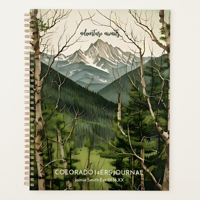 Agenda Diário do Colorado Fourteener Mountain Art CO 14 (Frente)