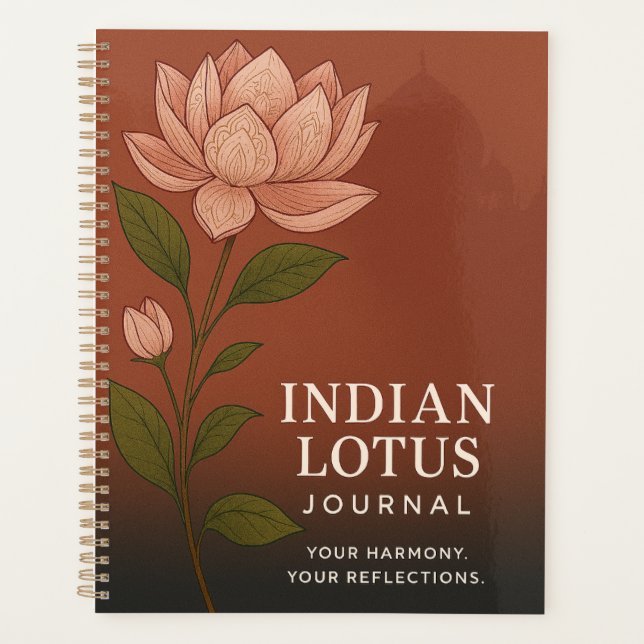 Agenda Diário do Lótus Indiano: Caderno Inspirado na Natu (Frente)