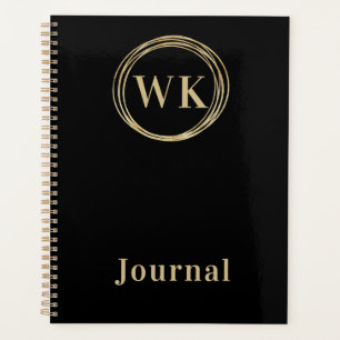 Agenda Diário do Monograma Moderno Dourado