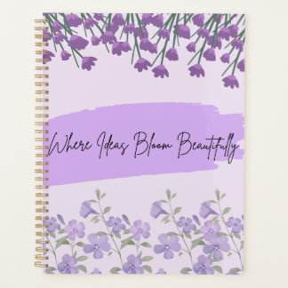 Agenda Diário Floral Roxo