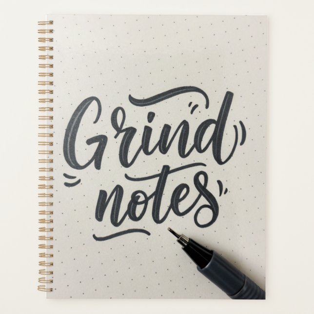 Agenda Diário Grind Notes - Design de Estilo Escrito Manu (Frente)