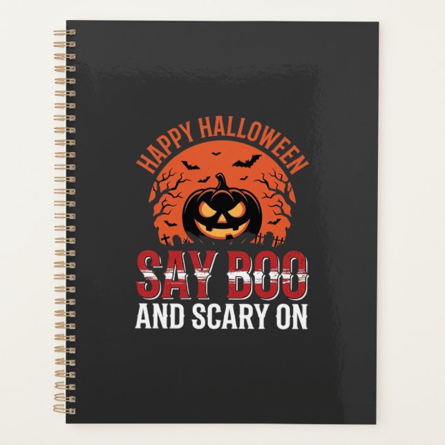 Agenda Diga Boo Design de Abóbora de Halloween_1 (Frente)