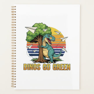 Agenda Dinos Go Green – Retro Eco Dinosaur Design