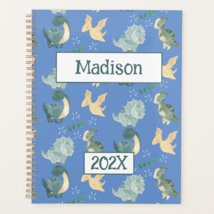 Agenda Dinossauro Gelado Personalizado Azul Claro 2024 Nã