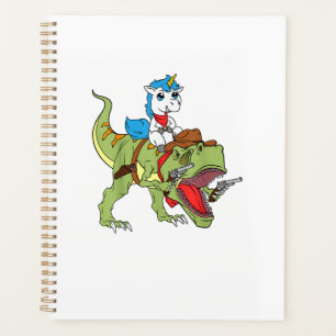 Agenda Dinossauro Montando Unicórnio Meninos Meninas Cowb
