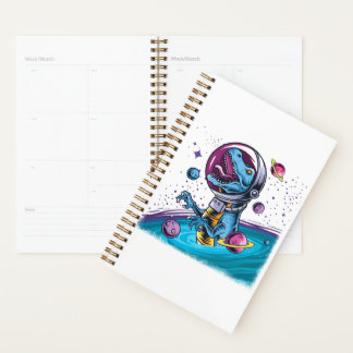 Agenda Dinossauro T-Rex Engraçado no Espaço