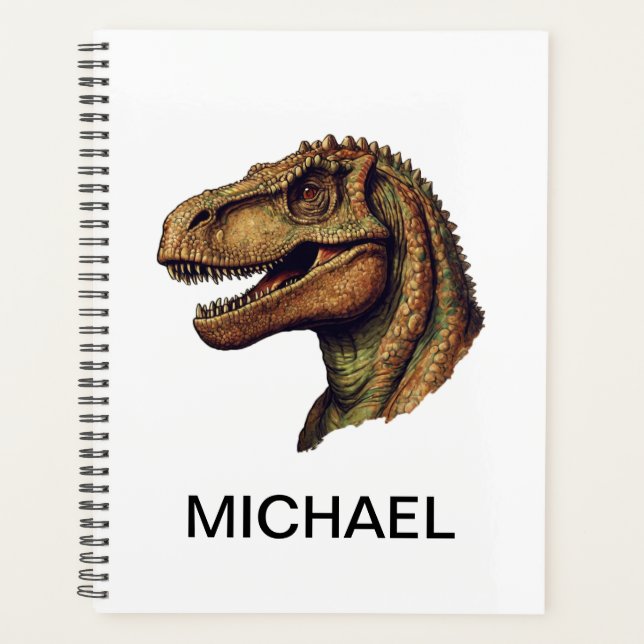 Agenda Dinossauro Verde Personalizado T-Rex Tyrannosaurus (Frente)