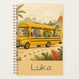 Agenda Dinossauros Fofos no Ônibus Escolar Personalizado