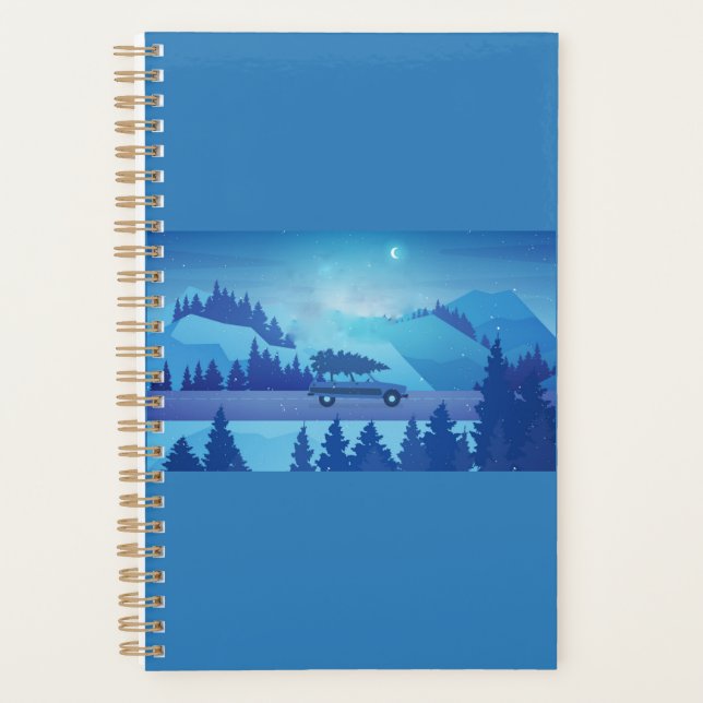 Agenda Dirigindo pela estrada com uma árvore de natal (Frente)