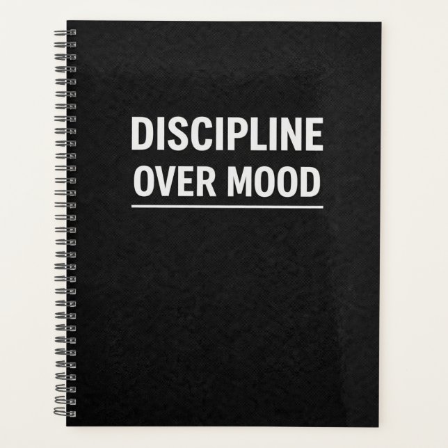Agenda Discipline Over Mood Motivational Planner (Frente)
