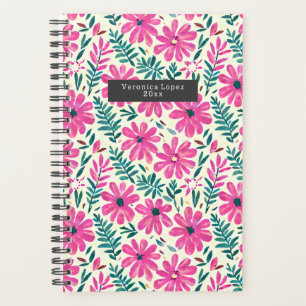 Agenda Disias Rosa Botânica Aquarela