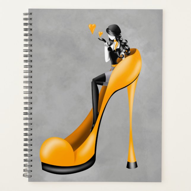 Agenda Diva da Moda em salto amarelo (Frente)