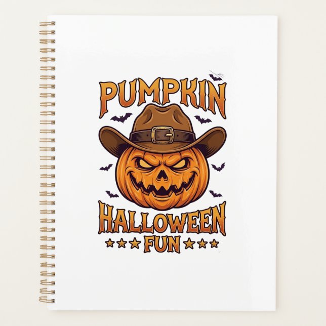 Agenda Diversão de Halloween de Abóbora Lanterna de Jack  (Frente)