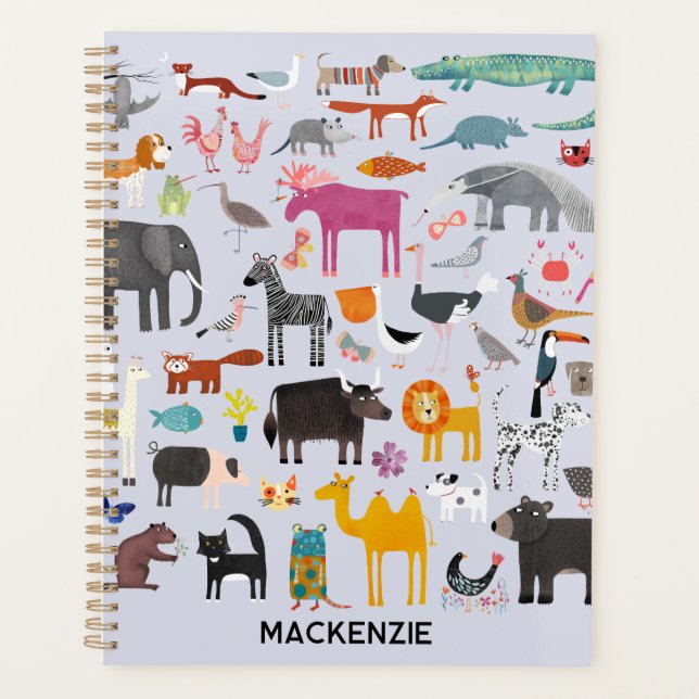 Agenda Diversão Menagerie Animal Personalizado (Frente)