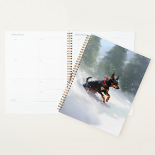Agenda Doberman Pinscher Inverno de Natal