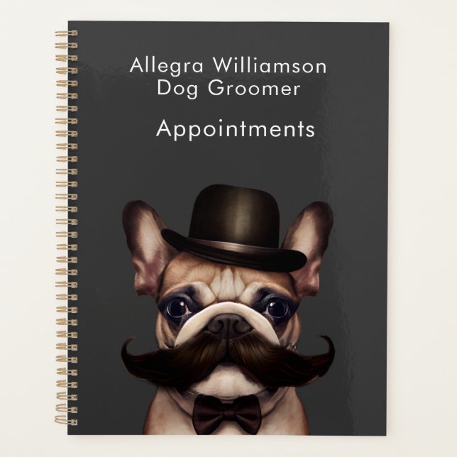 Agenda Dog Groomer Engraçado, Nomes de Bulldog Francês (Frente)