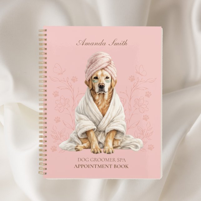 Agenda Dog Groomer Spa Personalized Appoitment Notebook (Front)