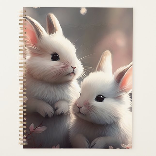 Agenda Dois coelhos bonitos com sakura Planner (Frente)