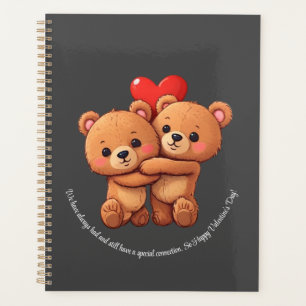 Agenda Dois desenhos animados abraçam.