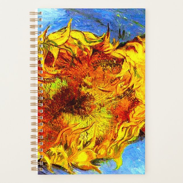Agenda Dois Girassóis Cortados Van Gogh (Frente)
