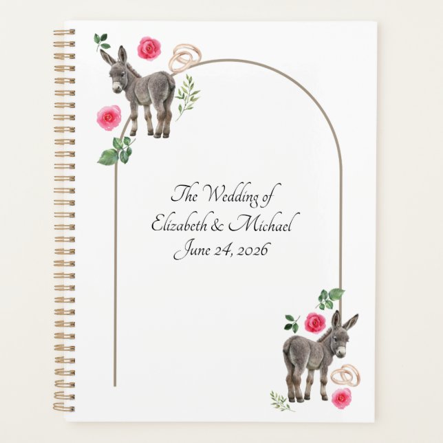 Agenda Donkey Pink Floral Wedding Planner (Frente)