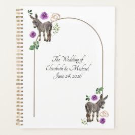 Agenda Donkey Purple Floral Wedding Planner