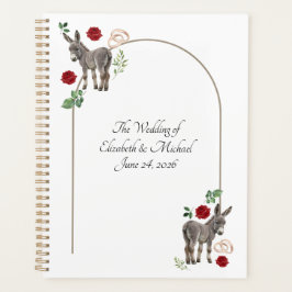 Agenda Donkey Red Floral Wedding Planner