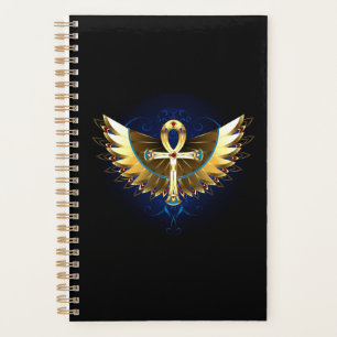 Agenda Dourada Ankh com Asas
