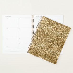 Agenda Dourada Glitter Confetti