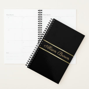 Agenda Douradas faixas sobre fundo preto