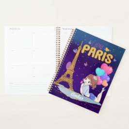 Agenda Dourado Adoro Paris Eiffel Tower