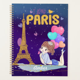 Agenda Dourado Adoro Paris Eiffel Tower