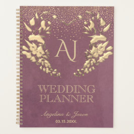Agenda Dourado Casamento Roxo