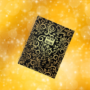Agenda Dourado e preto - MÃE - MULHER  