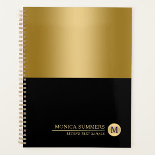 Agenda Dourado e preto personalizado