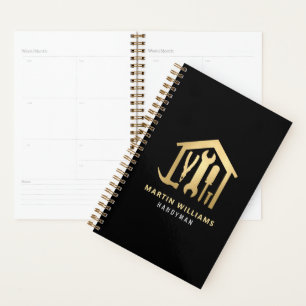 Agenda Dourado Elegante Moderno e Negro Handyman