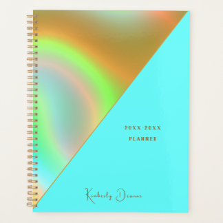 Agenda Dourado holográfico de menta elegante