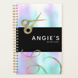 Agenda Dourado Holograma da Tesoura do Salão Moderno